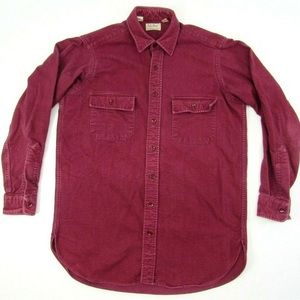 Vintage LL Bean men’s medium (15.5") chamois shirt in maroon